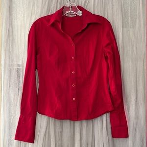 ⭐️ Capacity Unlimited stretch long sleeve fitted button down shirt women S